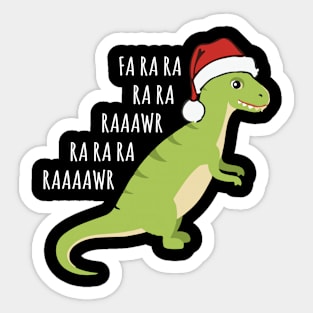 Dinosaur Fa Ra Ra Rawr Rawr Christmas Sticker